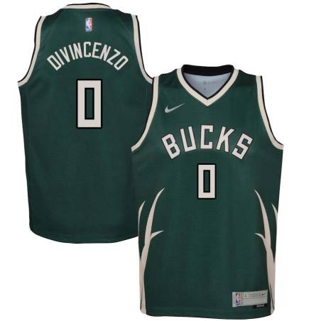 Green_Earned Donte DiVincenzo Bucks #0 Twill Basketball Jersey FREE SHIPPING