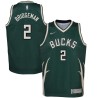 Green_Earned Junior Bridgeman Bucks #2 Twill Basketball Jersey FREE SHIPPING