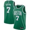 Green Jaylen Brown Twill Basketball Jersey -Celtics #7 Brown Twill Jerseys, FREE SHIPPING