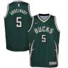 Green_Earned Alaa Abdelnaby Bucks #5 Twill Basketball Jersey FREE SHIPPING