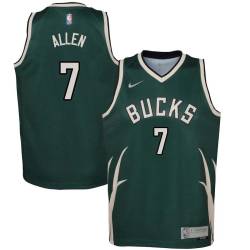 Green_Earned Lucius Allen Bucks #7 Twill Basketball Jersey FREE SHIPPING