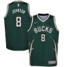 Green_Earned Marques Johnson Bucks #8 Twill Basketball Jersey FREE SHIPPING