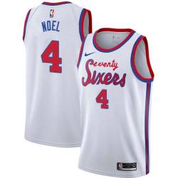 White Classic Nerlens Noel Twill Basketball Jersey -76ers #4 Noel Twill Jerseys, FREE SHIPPING