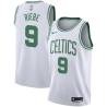 White Mel Riebe Twill Basketball Jersey -Celtics #9 Riebe Twill Jerseys, FREE SHIPPING