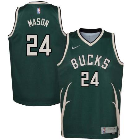 Green_Earned Desmond Mason Bucks #24 Twill Basketball Jersey FREE SHIPPING