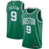 Green Demetrius Jackson Twill Basketball Jersey -Celtics #9 Jackson Twill Jerseys, FREE SHIPPING