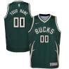 Green_Earned Milwaukee Bucks Custom Jersey, twill play name/number and team graphics