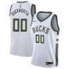 White Kevin Duckworth Bucks #00 Twill Basketball Jersey FREE SHIPPING