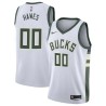 White Spencer Hawes Bucks #00 Twill Basketball Jersey FREE SHIPPING