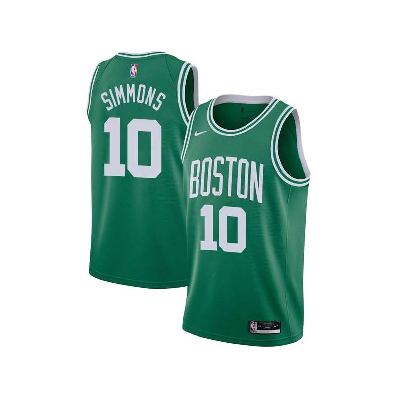 Green Connie Simmons Twill Basketball Jersey -Celtics #10 Simmons Twill Jerseys, FREE SHIPPING