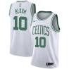 White Mike Bloom Twill Basketball Jersey -Celtics #10 Bloom Twill Jerseys, FREE SHIPPING