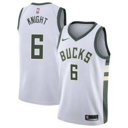 White Brevin Knight Bucks #6 Twill Basketball Jersey FREE SHIPPING