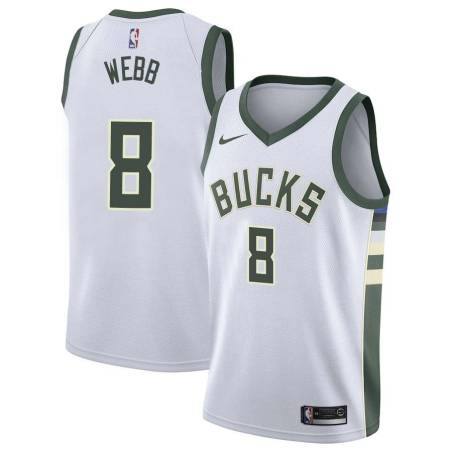 White Jeff Webb Bucks #8 Twill Basketball Jersey FREE SHIPPING