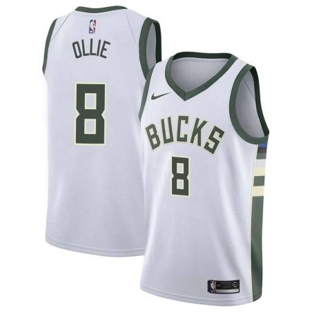 White Kevin Ollie Bucks #8 Twill Basketball Jersey FREE SHIPPING