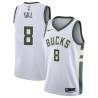 White Eddie Gill Bucks #8 Twill Basketball Jersey FREE SHIPPING