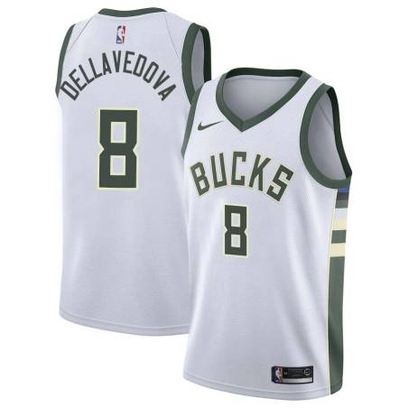 White Matthew Dellavedova Bucks #8 Twill Basketball Jersey FREE SHIPPING