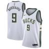 White Jeff Nordgaard Bucks #9 Twill Basketball Jersey FREE SHIPPING