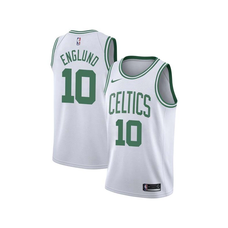 White Gene Englund Twill Basketball Jersey -Celtics #10 Englund Twill Jerseys, FREE SHIPPING