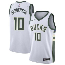 White Gerald Henderson Bucks #10 Twill Basketball Jersey FREE SHIPPING