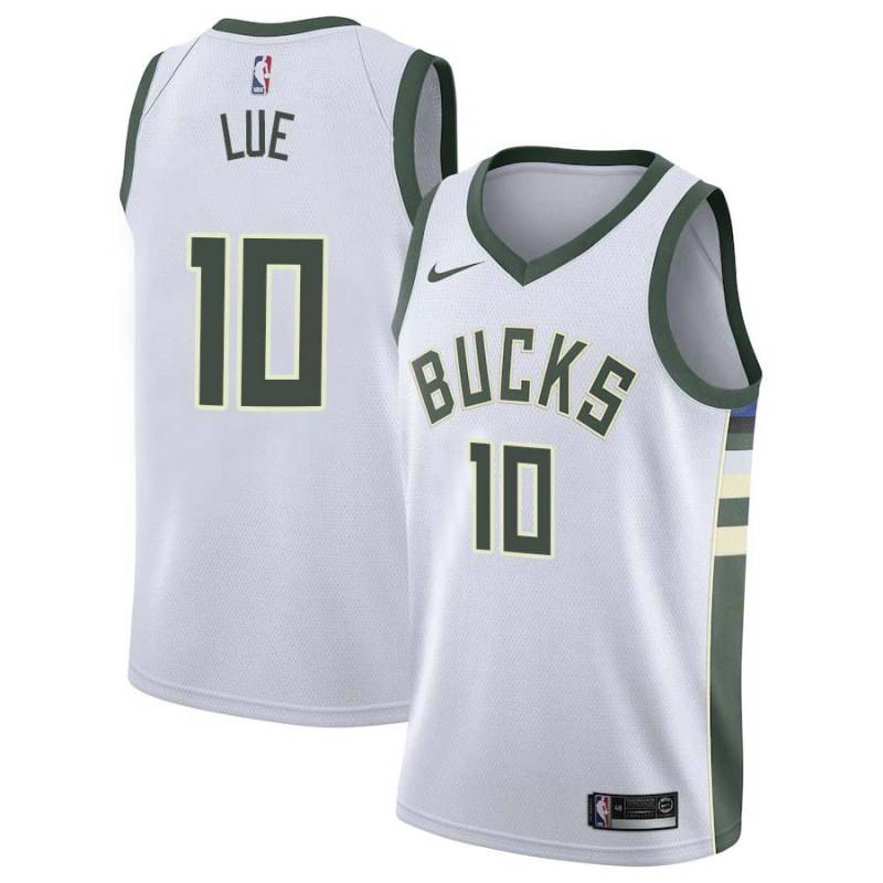 White Tyronn Lue Bucks #10 Twill Basketball Jersey FREE SHIPPING