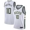 White Joel Przybilla Bucks #10 Twill Basketball Jersey FREE SHIPPING