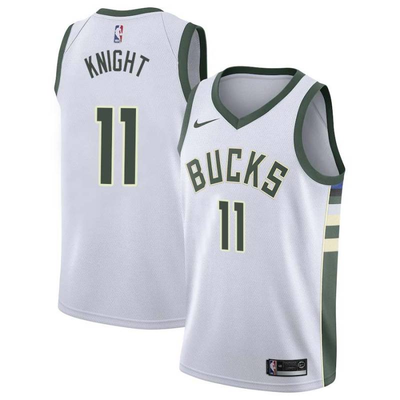 White Brandon Knight Bucks #11 Twill Basketball Jersey FREE SHIPPING