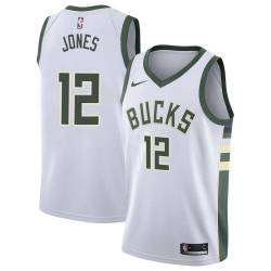 Green_Earned Wali Jones Bucks #12 Twill Basketball Jersey FREE SHIPPING