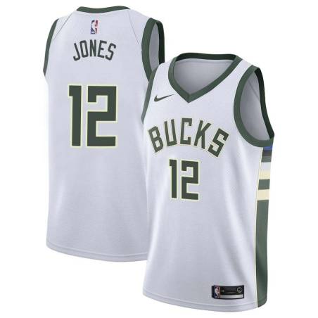 Green_Earned Wali Jones Bucks #12 Twill Basketball Jersey FREE SHIPPING