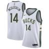 White Jon McGlocklin Bucks #14 Twill Basketball Jersey FREE SHIPPING