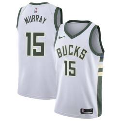 White Ronald Murray Bucks #15 Twill Basketball Jersey FREE SHIPPING