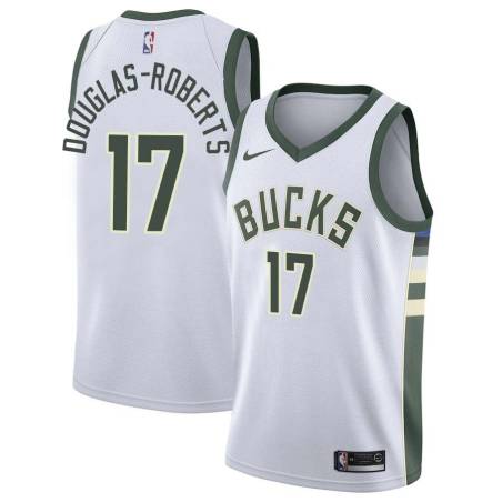 White Chris Douglas-Roberts Bucks #17 Twill Basketball Jersey FREE SHIPPING