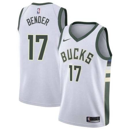 White Dragan Bender Bucks #17 Twill Basketball Jersey FREE SHIPPING