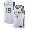 White Jerryd Bayless Bucks #19 Twill Basketball Jersey FREE SHIPPING