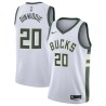 White Bill Dinwiddie Bucks #20 Twill Basketball Jersey FREE SHIPPING