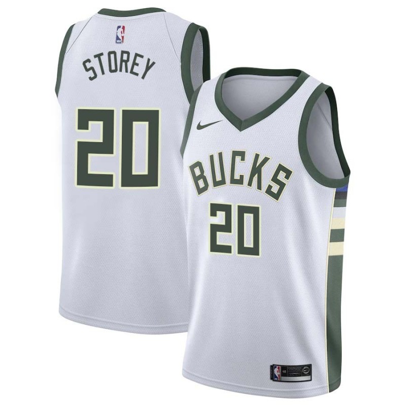 White Awvee Storey Bucks #20 Twill Basketball Jersey FREE SHIPPING