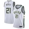 White Walt Wesley Bucks #21 Twill Basketball Jersey FREE SHIPPING