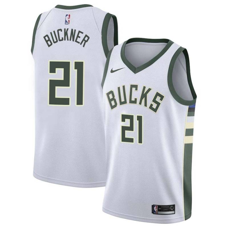 White Quinn Buckner Bucks #21 Twill Basketball Jersey FREE SHIPPING