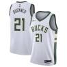 White Quinn Buckner Bucks #21 Twill Basketball Jersey FREE SHIPPING