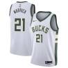 White Hakim Warrick Bucks #21 Twill Basketball Jersey FREE SHIPPING