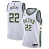 White Dave Meyers Bucks #22 Twill Basketball Jersey FREE SHIPPING