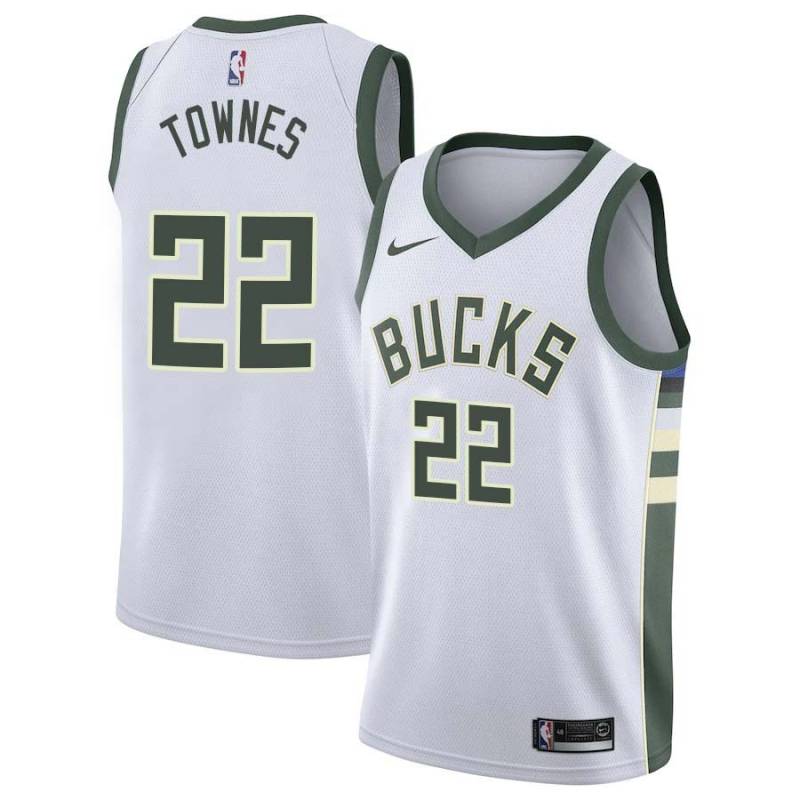 White Linton Townes Bucks #22 Twill Basketball Jersey FREE SHIPPING