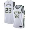 White Alex English Bucks #23 Twill Basketball Jersey FREE SHIPPING