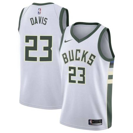 White Charles Davis Bucks #23 Twill Basketball Jersey FREE SHIPPING