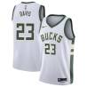 White Charles Davis Bucks #23 Twill Basketball Jersey FREE SHIPPING