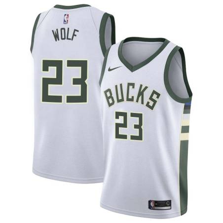 White Joe Wolf Bucks #23 Twill Basketball Jersey FREE SHIPPING