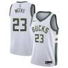 White Jodie Meeks Bucks #23 Twill Basketball Jersey FREE SHIPPING