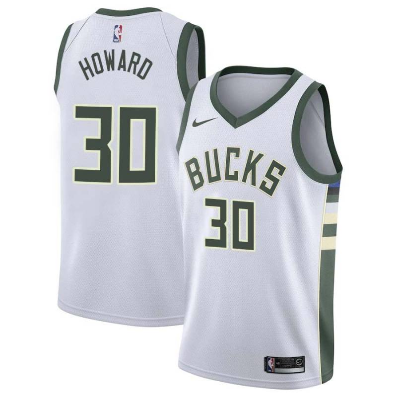 White Otis Howard Bucks #30 Twill Basketball Jersey FREE SHIPPING