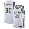 White Blue Edwards Bucks #30 Twill Basketball Jersey FREE SHIPPING