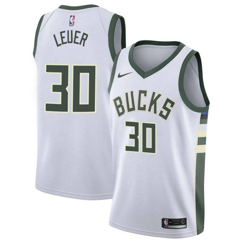 White Jon Leuer Bucks #30 Twill Basketball Jersey FREE SHIPPING