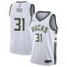 White Jim Fox Bucks #31 Twill Basketball Jersey FREE SHIPPING